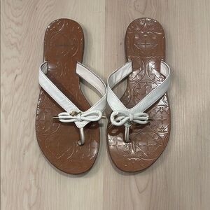 Kate Spade  Elegant White and Brown Women's Sandals Size 6.5